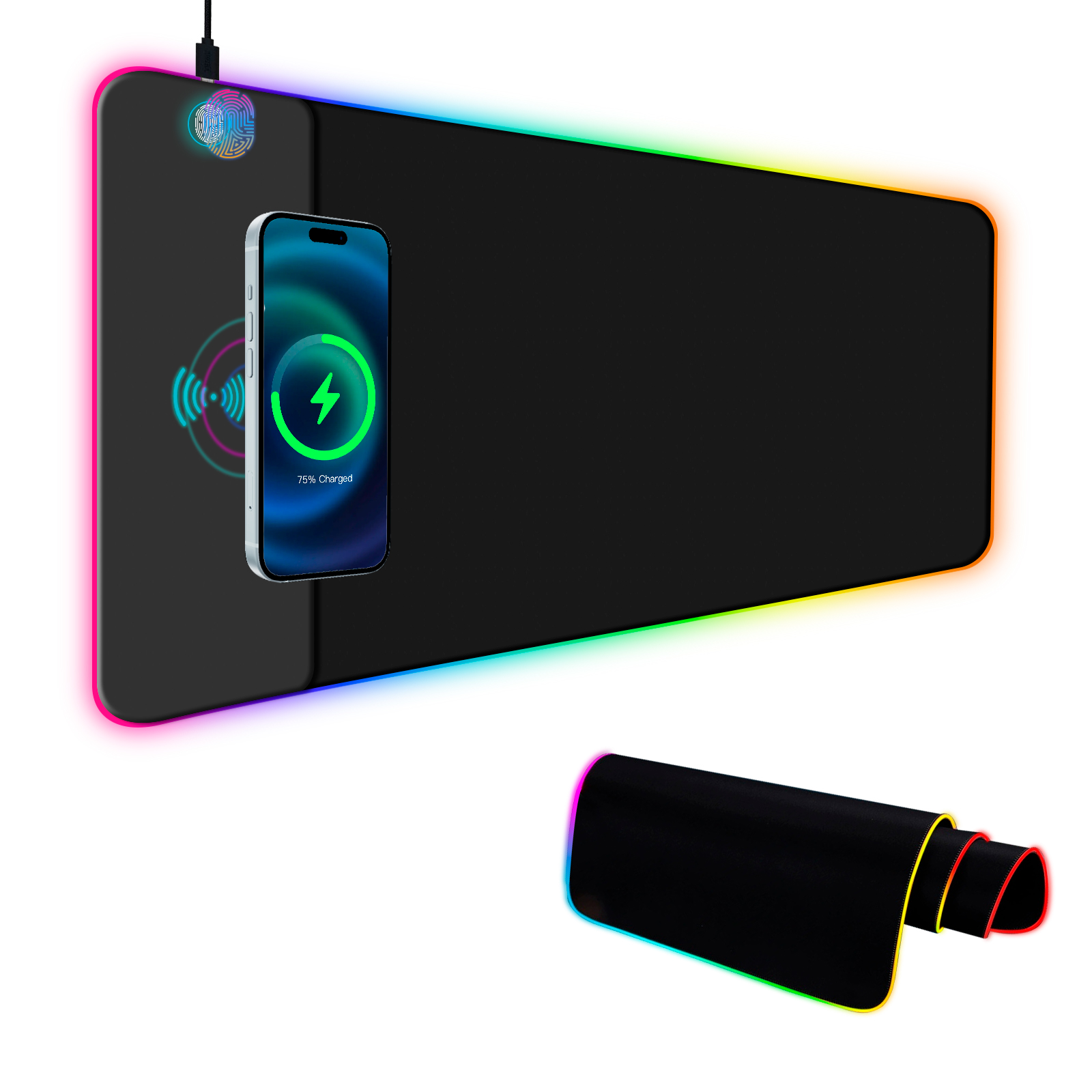 Mouse Charging Pad - Mouse pad para jogos RGB de