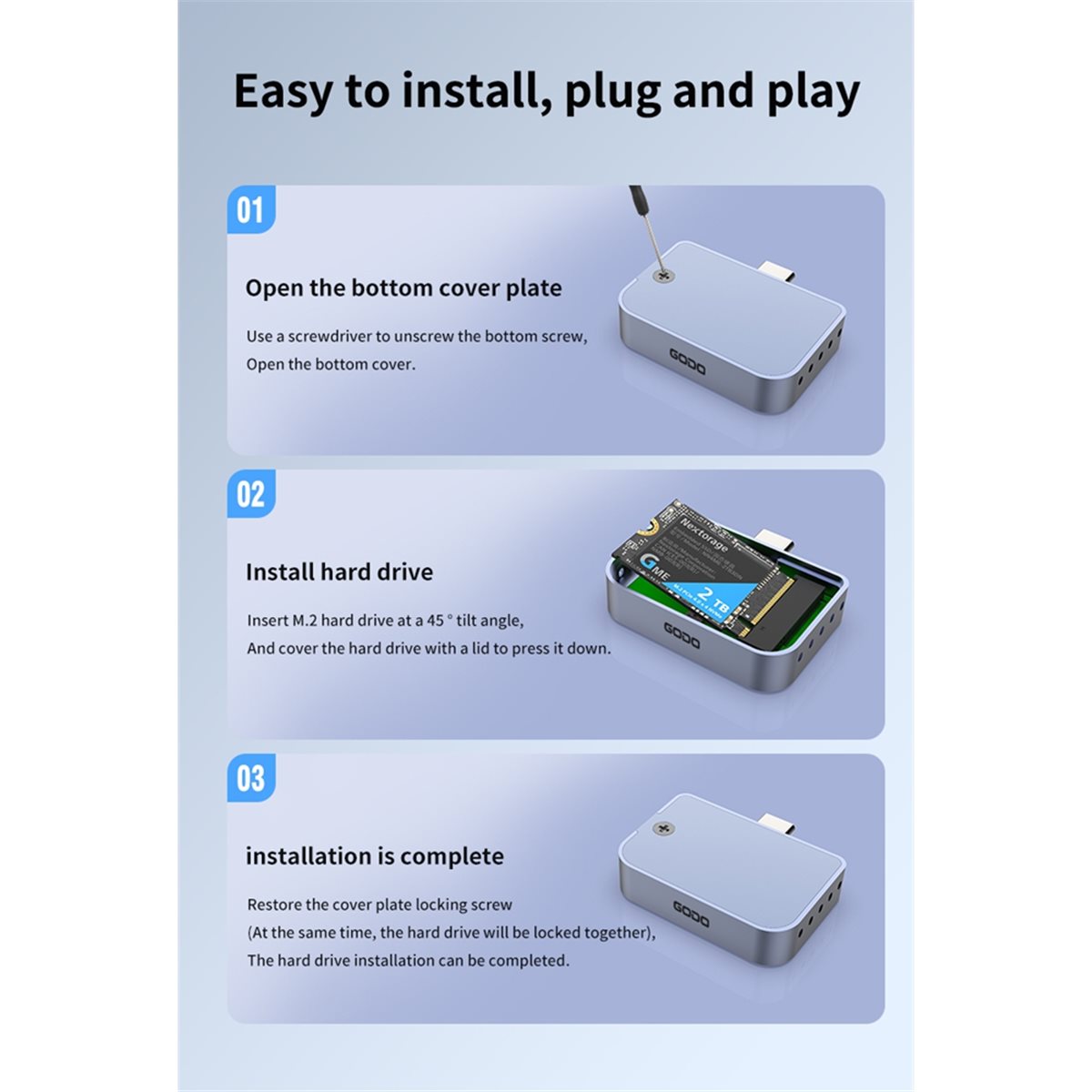 SWXF 2230 Tipo-C USB M.2 NVMe  - Portable Ssd Enclosure avaliação e preço
