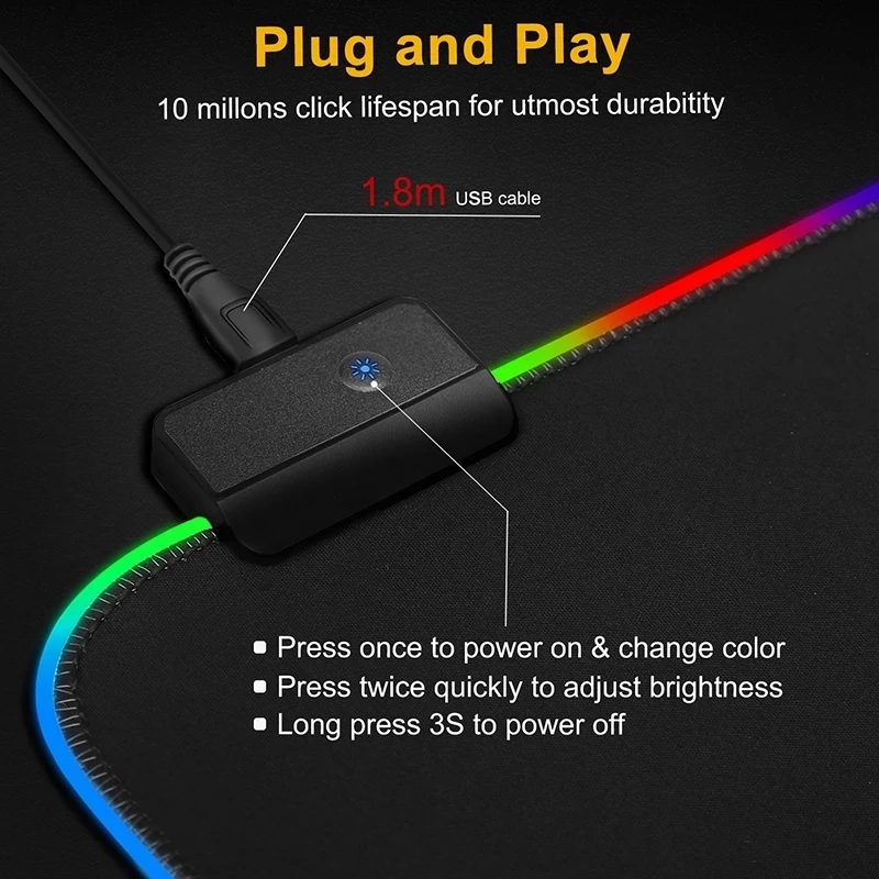 Luz led mousepad rgb teclado c - Mouse Charging Pad avaliação e preço